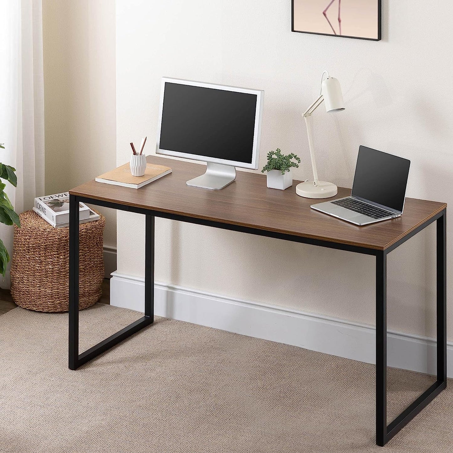 Easy Assembly Black Frame Office Desk-0
