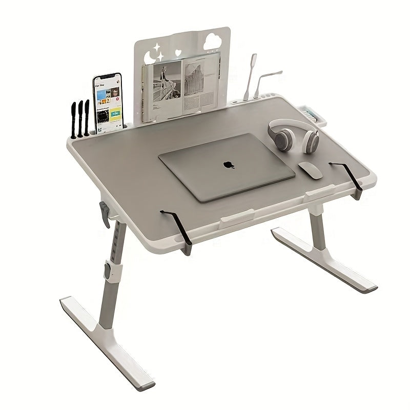 Adjustable Height Foldable Desk with Phone Slot-0