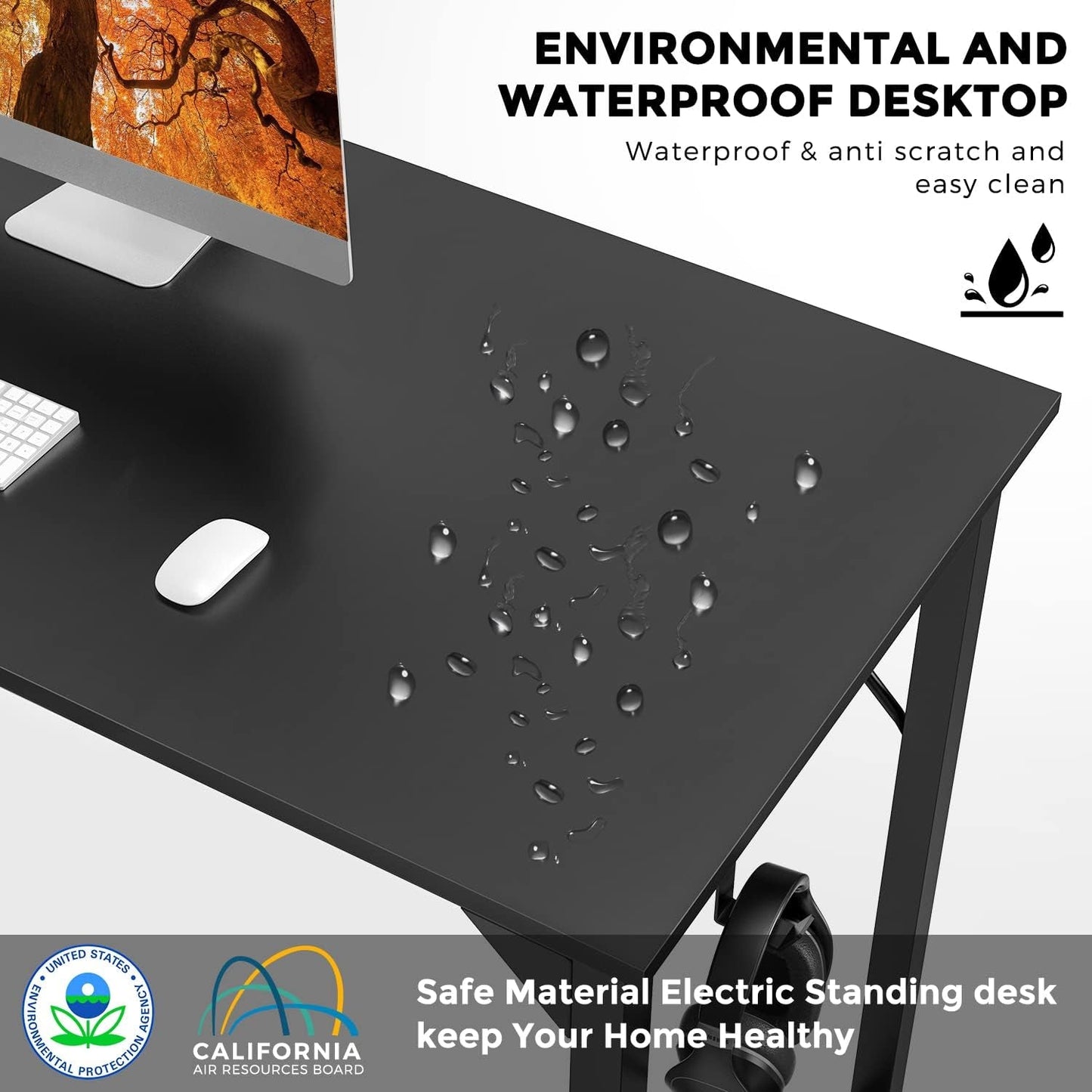 32 Inch Small Computer Office Desk Modern Simple Style Writing Study Work Table for Home Bedroom - Modern Black-3