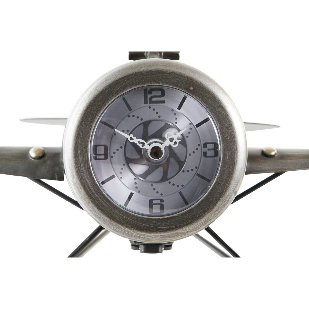 Table clock DKD Home Decor 42 x 23 x 14 cm Aeroplane Iron (2 Units)-4