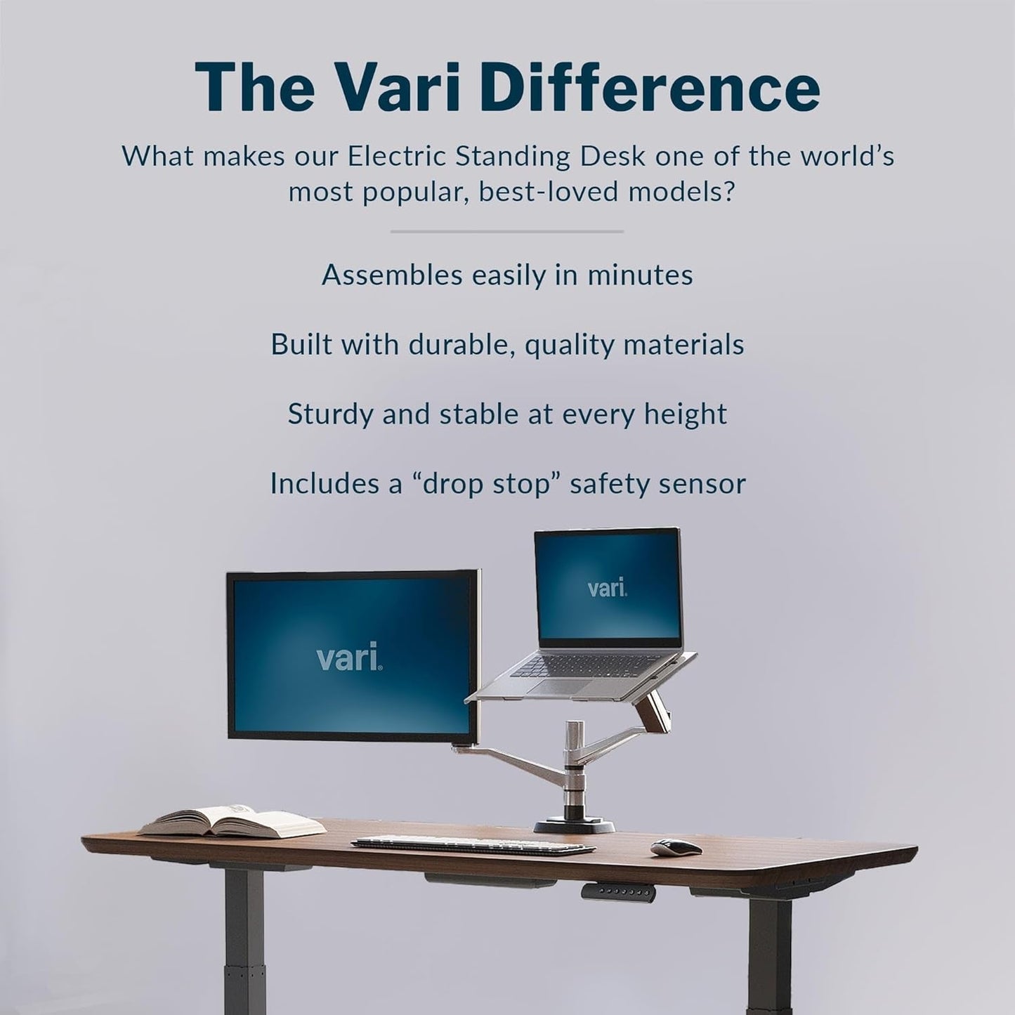 Electric Standing Desk - 60X30 desk, Adjustable Height Stand up Desk - Dual Motor with Memory Presets, Stable T-Style Legs - Home Office Essentials Computer Desk - Walnut-2