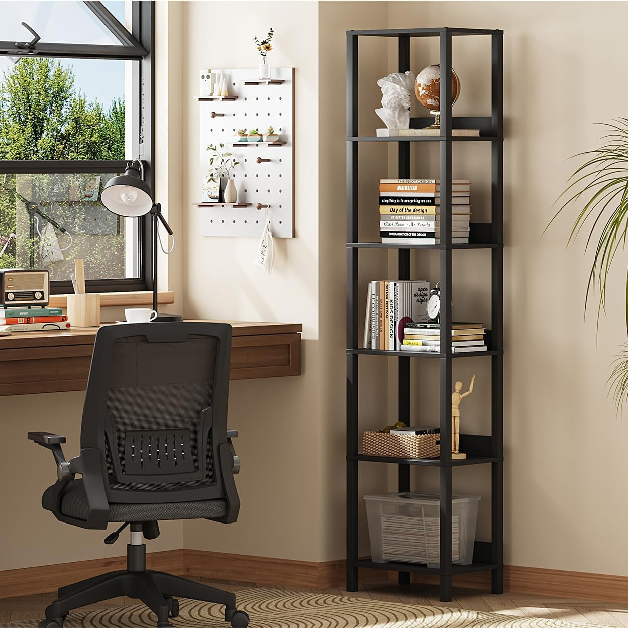 6 Tier Bookshelf with Anti-Fall Baffle, Tall 64.79" Bookcase with DIY Shelves, Industrial Book Shelf Storage Organizer, Display Free Standing Shelf Unit for Bedroom, Living Room, Office, Black-3