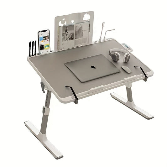 Adjustable Height Foldable Desk with Phone Slot-0
