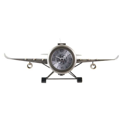 Table clock DKD Home Decor 42 x 23 x 14 cm Aeroplane Iron (2 Units)-5