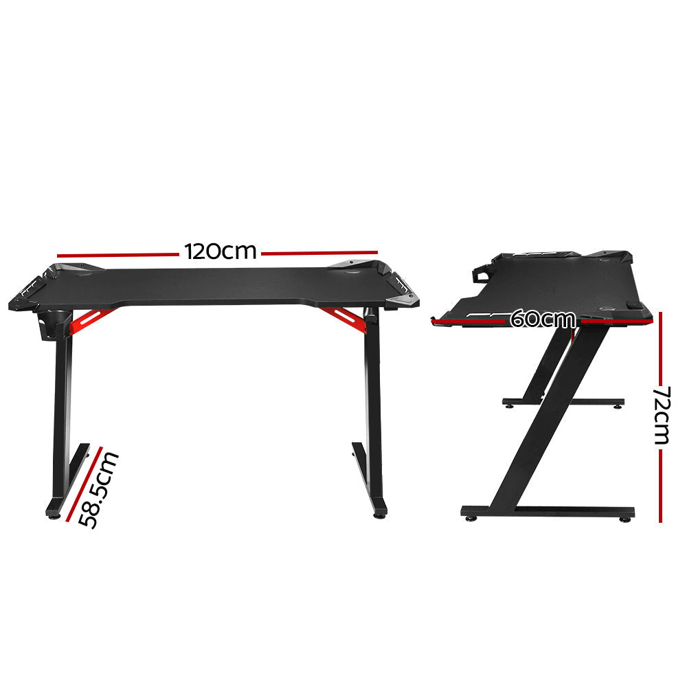 NNEDSZ Artiss Gaming Desk Computer Desks LED Light 120CM-1