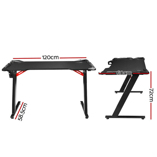 NNEDSZ Artiss Gaming Desk Computer Desks LED Light 120CM-1