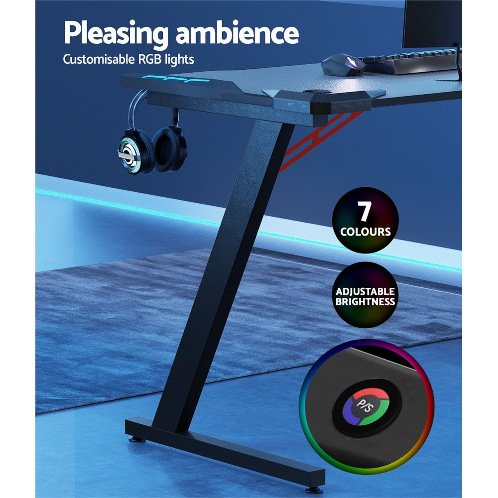 NNEDSZ Artiss Gaming Desk Computer Desks LED Light 120CM-4