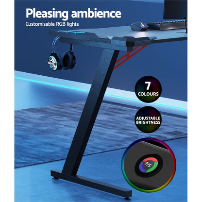 NNEDSZ Artiss Gaming Desk Computer Desks LED Light 120CM-4