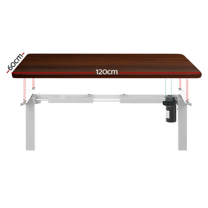 NNEDSZ Artiss Standing Desk Motorised Sit Stand Desks Walnut 120CM-2