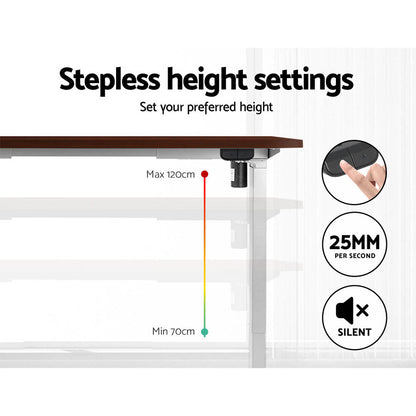 NNEDSZ Artiss Standing Desk Motorised Sit Stand Desks Walnut 120CM-3