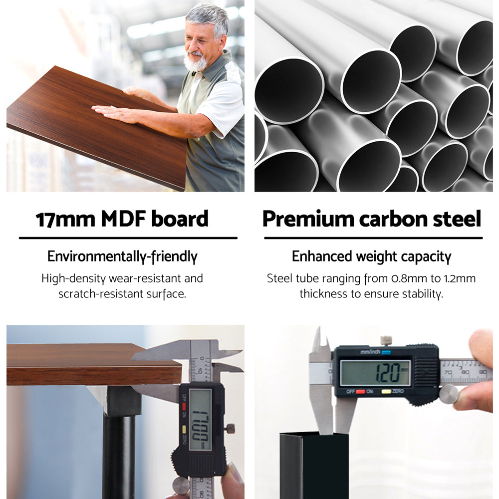 NNEDSZ Twin Laptop Table Desk - Dark Wood-3