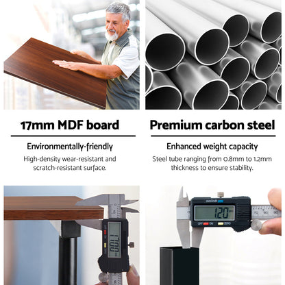 NNEDSZ Twin Laptop Table Desk - Dark Wood-3