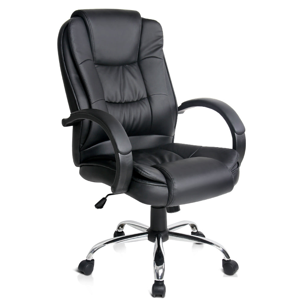 NNEDSZ Leather Office Desk Computer Chair - Black-0