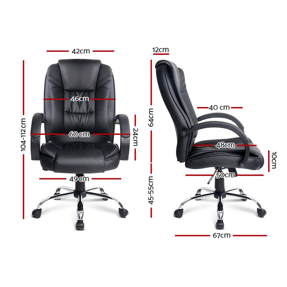 NNEDSZ Leather Office Desk Computer Chair - Black-1