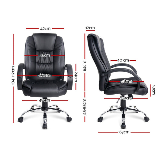 NNEDSZ Leather Office Desk Computer Chair - Black-1