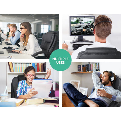 NNEDSZ Leather Office Desk Computer Chair - Black-2