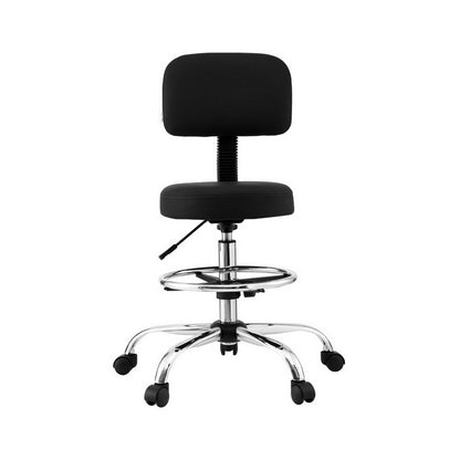 NNEDSZ Artiss Office Chair Drafting Computer Standing Desk Chairs Ergonomic PU Black-2