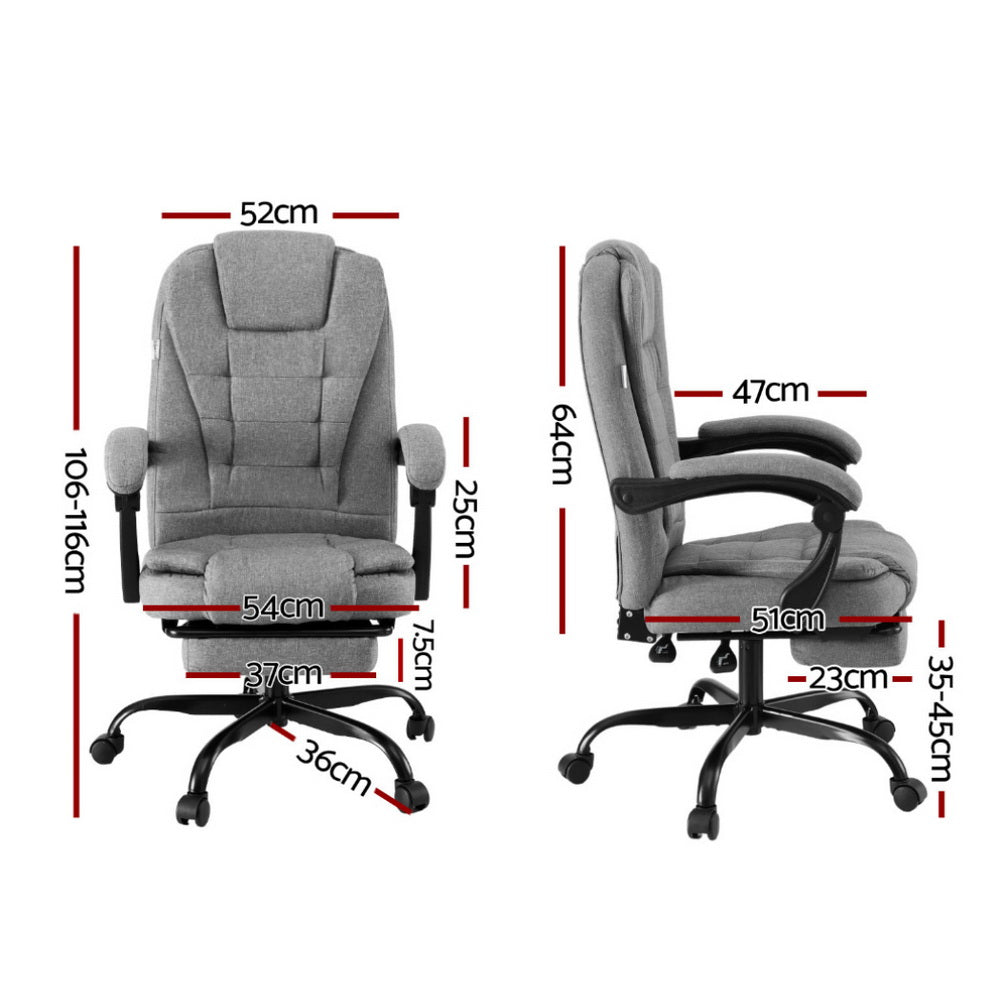 NNEDSZ Artiss Office Chair Executive Fabric Seat Racing Computer Desk Chairs Footrest-1