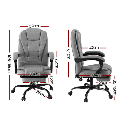 NNEDSZ Artiss Office Chair Executive Fabric Seat Racing Computer Desk Chairs Footrest-1