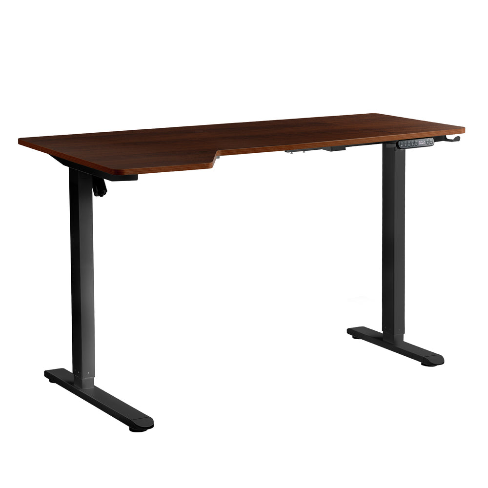 NNEED L-shape Electric Standing Desk Single Motor 145CM Black&Walnut-0