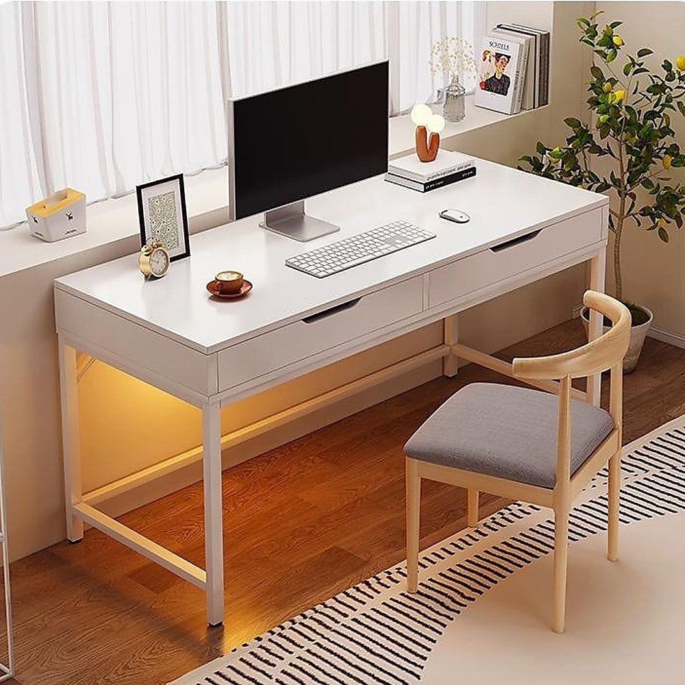 NNEDSZ White Computer Desk PC Laptop Table Gaming Desk Home Office Study Furniture-0