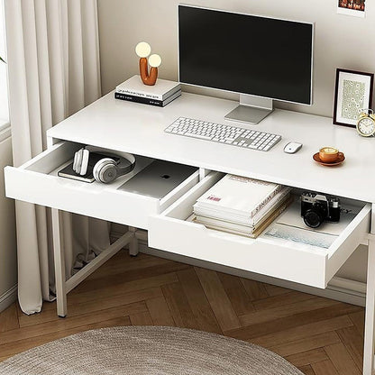 NNEDSZ White Computer Desk PC Laptop Table Gaming Desk Home Office Study Furniture-2