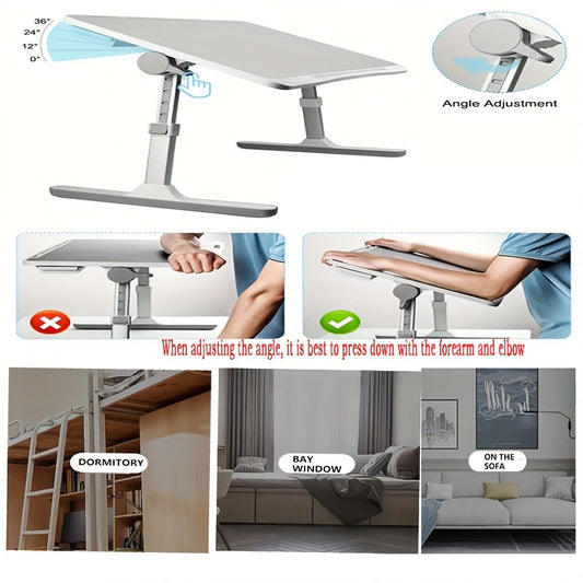 Adjustable Height Foldable Desk with Phone Slot-1