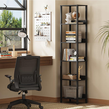 6 Tier Bookshelf with Anti-Fall Baffle, Tall 64.79" Bookcase with DIY Shelves, Industrial Book Shelf Storage Organizer, Display Free Standing Shelf Unit for Bedroom, Living Room, Office, Black-3