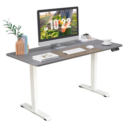 NNECW Electric Motorised Standing Desk Computer Desk with Adjustable Height for Home/Office-Grey-1